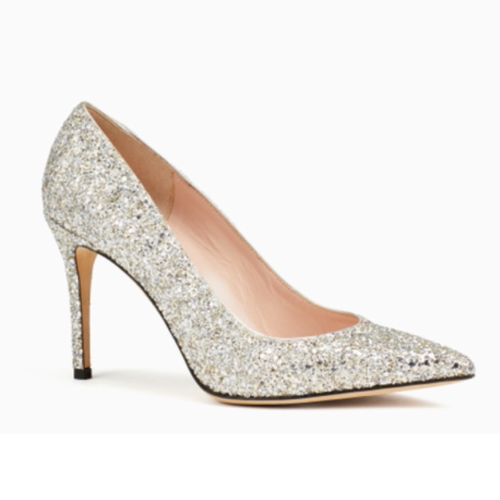 NWT | Kate Spade Vivian Pumps in Silver Glitter